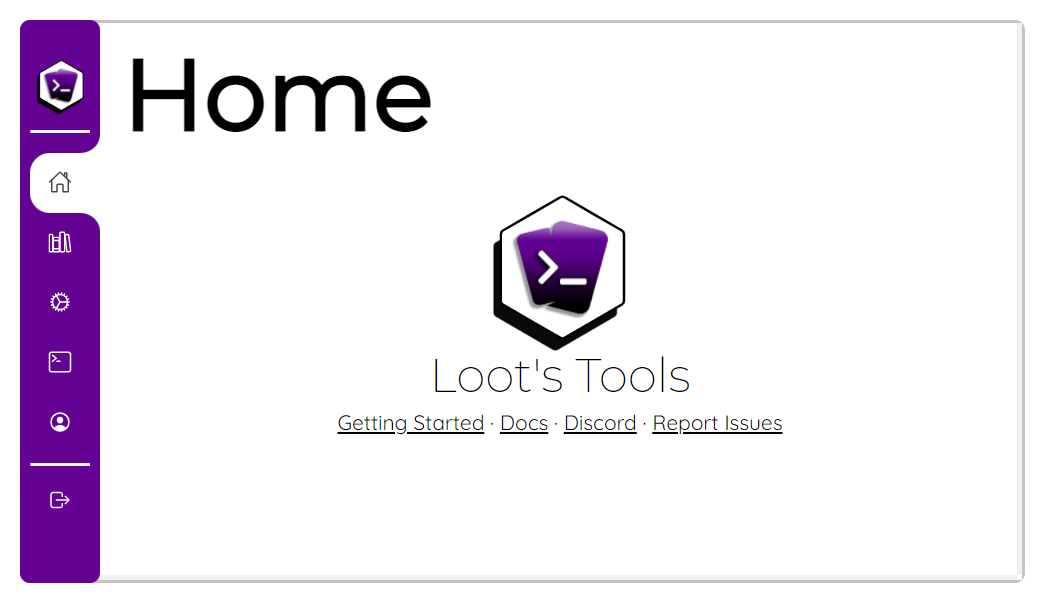 Loot's Tools UI's Home Page